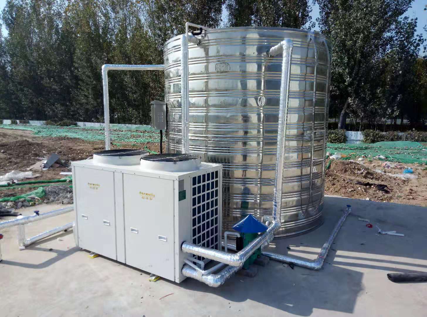 本公司簽約中國建筑**工程局熱水系統(tǒng)，安裝完畢！